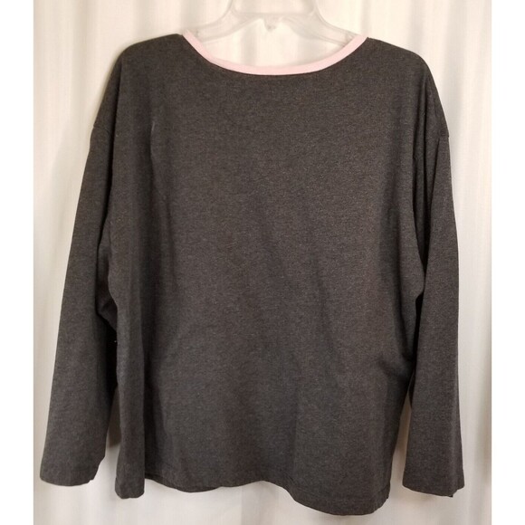 Tommy Bahama Women's Lounge Sleep Top Size XXL Gray with Pink Trim & Pineapple - Picture 4 of 5